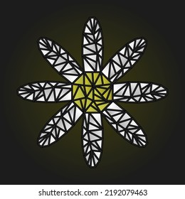 Chamomile flower abstract. Yellow chamomile with petals. Vector