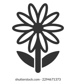 Chamomile flower  - icon, illustration on white background, glyph style