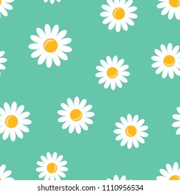 Chamomile flower icon seamless pattern background. Business concept vector illustration. Daisy camomile symbol pattern.