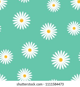 Chamomile flower icon seamless pattern background. Business concept vector illustration. Daisy camomile symbol pattern.