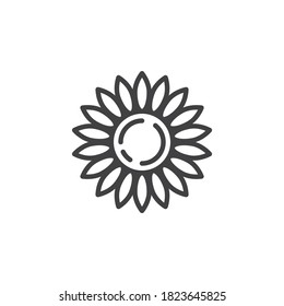 Chamomile flower line icon. linear style sign for mobile concept and web design. Chamomile petals outline vector icon. Symbol, logo illustration. Vector graphics