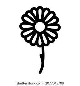 chamomile flower line icon vector. chamomile flower sign. isolated contour symbol black illustration