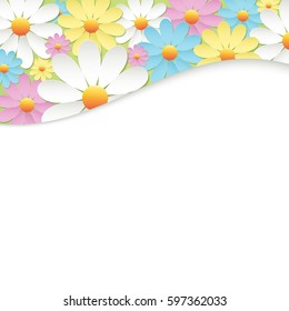 Chamomile flower on white background. Vector illustration.