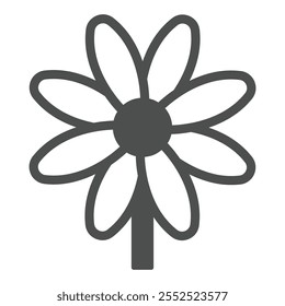 Chamomile flower solid icon, nature concept. Vector graphics. Wild flower plant sign on white background, glyph style icon for mobile or web design