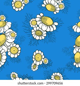 chamomile flowers and leaves