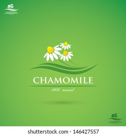 Chamomile label - vector illustration