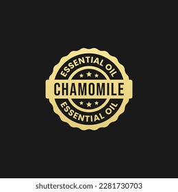 Chamomile Oil Label or Chamomile Essential Oil Label Vector Isolated in Flat Style. Best Chamomile Essential Oil Label for product design element. Simple Chamomile Oil Stamp Vector.
