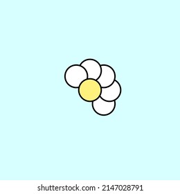 Chamomile on a blue background
