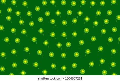 
chamomile pattern on a green background