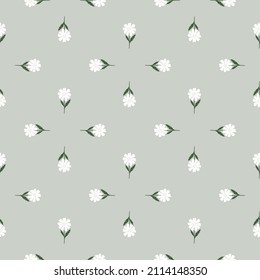 Patrón de camomila sin fisuras en estilo de mano libre. Flores de primavera sobre fondo colorido. Ilustración vectorial para impresiones textiles, tela, carteles, fondo y papel pintado.