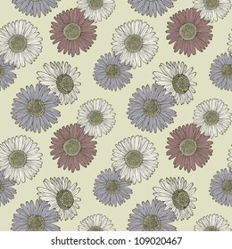chamomile retro seamless background