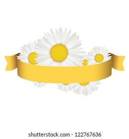 Chamomile with ribbon spring badge