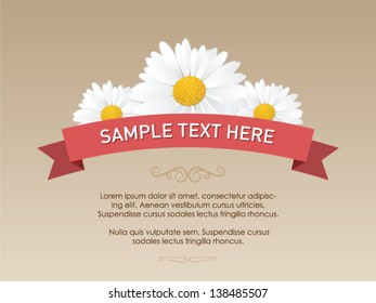 Chamomile With Ribbon, Spring Flyer Design