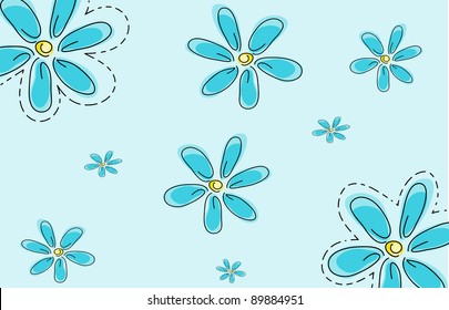  Chamomile romantic background. Vector.