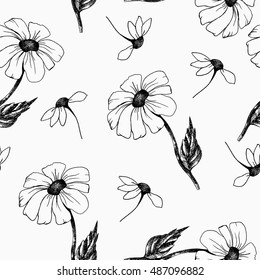 chamomile seamless background camomile pattern