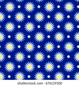 chamomile seamless pattern, popular, textile, bright, summer