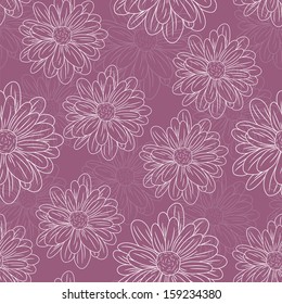 Chamomile seamless vector pattern