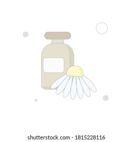 chamomile skin lotion vector flat illustration on white background