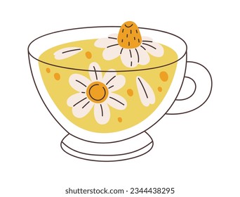 Chamomile Tea In Cup Vector Illustration