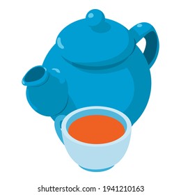 Chamomile tea icon. Isometric illustration of chamomile tea vector icon for web