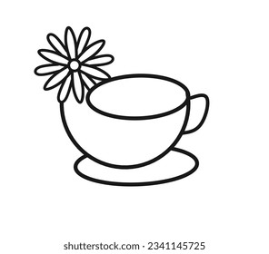 chamomile tea icon on white background
