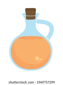 chamomile tea jug on background
