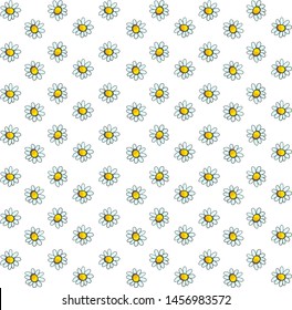 Chamomile wallpaper, illustration, vector on white background.