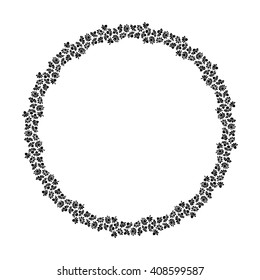 Chamomiles field. Round frame of flowers. Decorative element for design of books, printed materials, invitation for a wedding or a celebration, for albums.