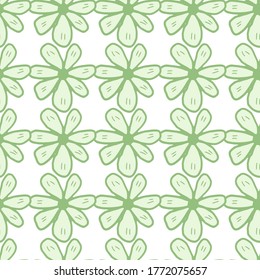 Las flores de los chamóiles son un patrón sin fisuras. La geométrica daña un fondo interminable floral. Diseño perfecto para papel pintado, papel envolvente, textil, tela. Ilustración vectorial.