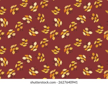 Chamomiles hand drawn seamless pattern in small scale. Sketch style. Perfect for textiles, wallpaper, stationery, and nature-inspired projects.