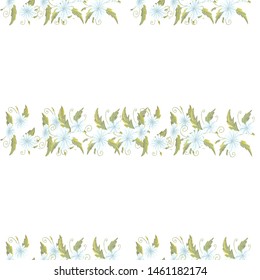 chamomily, ink foliage leaves pattern Collection with chamomile for decorative design. Vector drawing. 