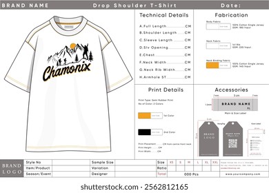 Chamonix Mountain T-Shirt for Hiking and Nature Lovers