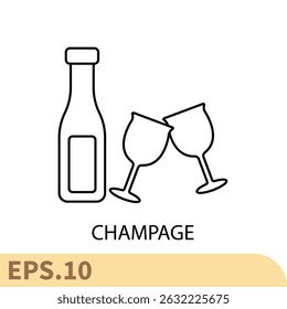 champage icons symbol vector elements for infographic web