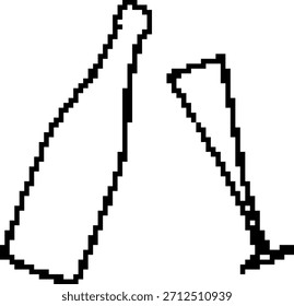 Champagner-8-Bit-Pixel-Symbol. Vektorgrafik.