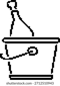Champagne 8-bit pixel icon. Vector illustration.