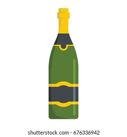 Champagne alcohol bottle isolated vector illustration. Element for champagne design, web, infographics