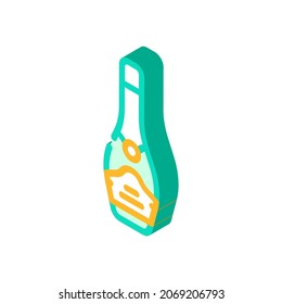 champagne alcoholic drink isometric icon vector. sign. isolated symbol illustration