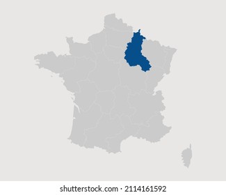 Champagne Ardenne Highlighted On France Map Eps 10