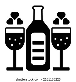 Champagne Beverage Vector icon which is suitable for commercial work and easily modify or edit it

