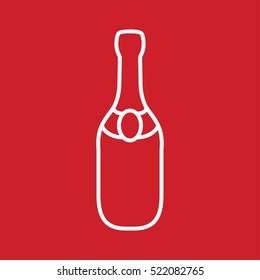 champagne bottle alcohol line outline icon