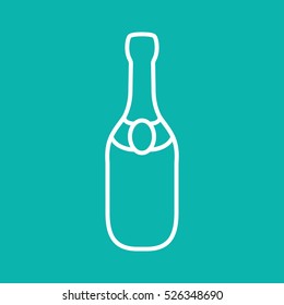 champagne bottle alcohol line outline icon