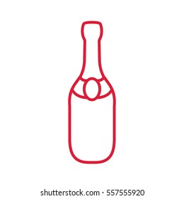 Champagne Bottle Alcohol Line Outline Icon