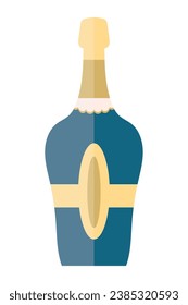 Sektflasche, blauer Vektorgrafik einzeln