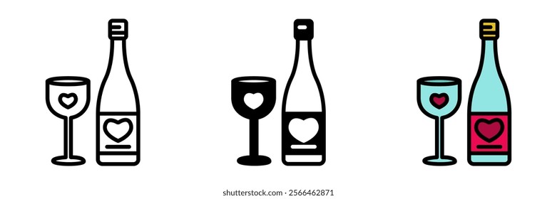 Champagne bottle is a celebratory icon, representing joy, romance, and special moments of love and happiness.