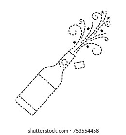 champagne bottle cork explosion drink celebration vector illustration