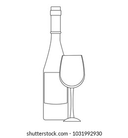 Champagne bottle and cup