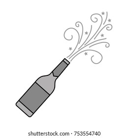 champagne bottle explosion drink celebration vector illustration