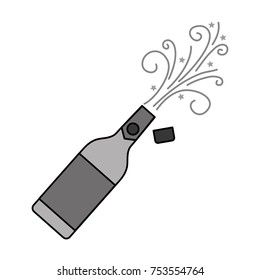 champagne bottle explosion drink celebration vector illustration