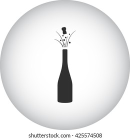 Champagne bottle explosion sign simple icon on  background