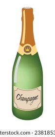 Champagne bottle flat design icon
design on transparent
